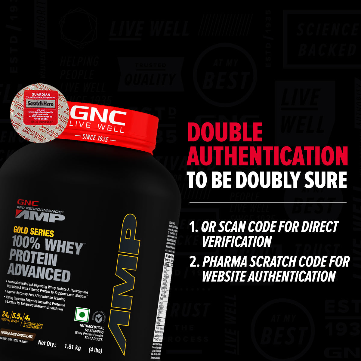 GNC AMP Gold Series 100% Whey Protein Advanced