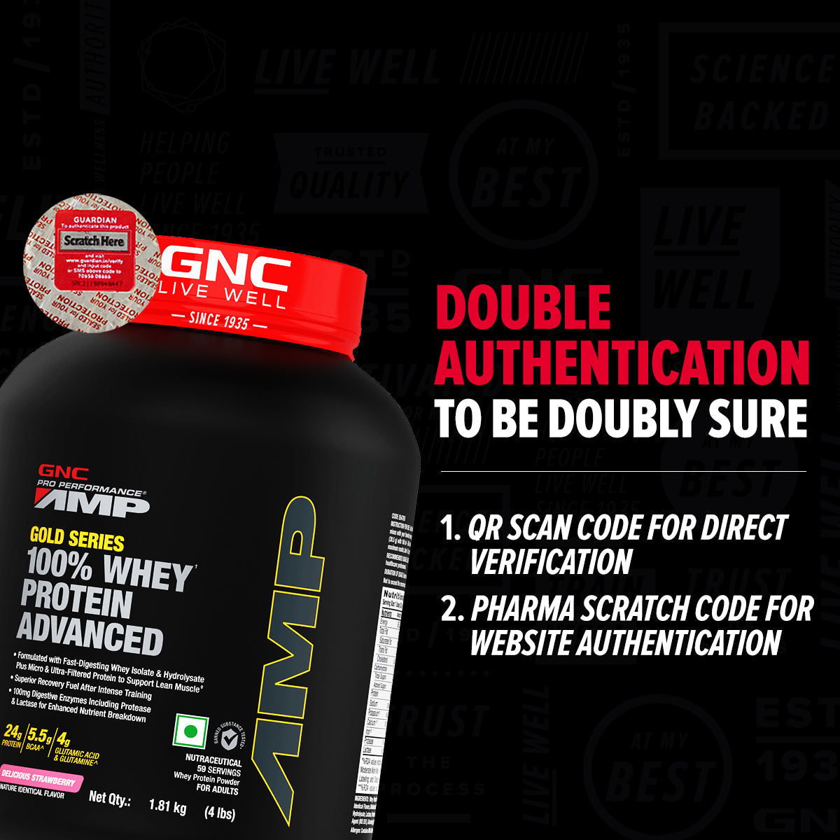 GNC AMP Gold Series 100% Whey Protein Advanced