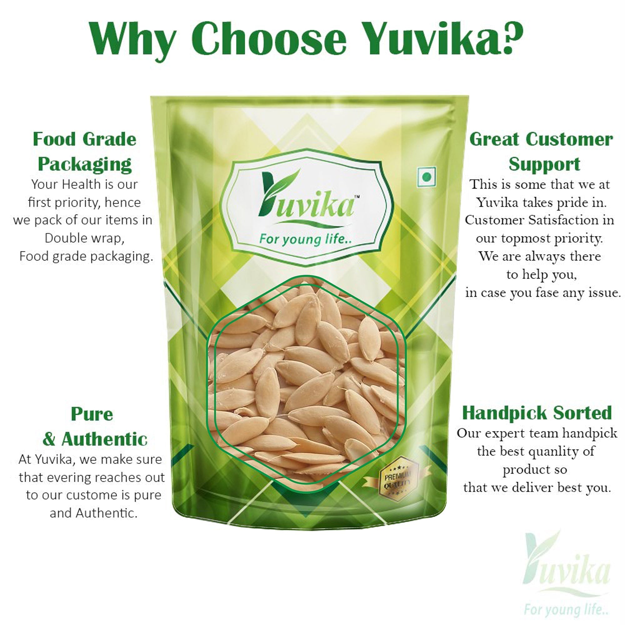 Yuvika Kheera Beej - Magaz Kheera - Khira Magaj - Cucumis Sativus - Cucumber Seeds