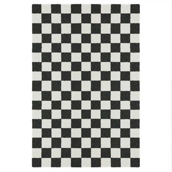 Checkered Black Area Rug