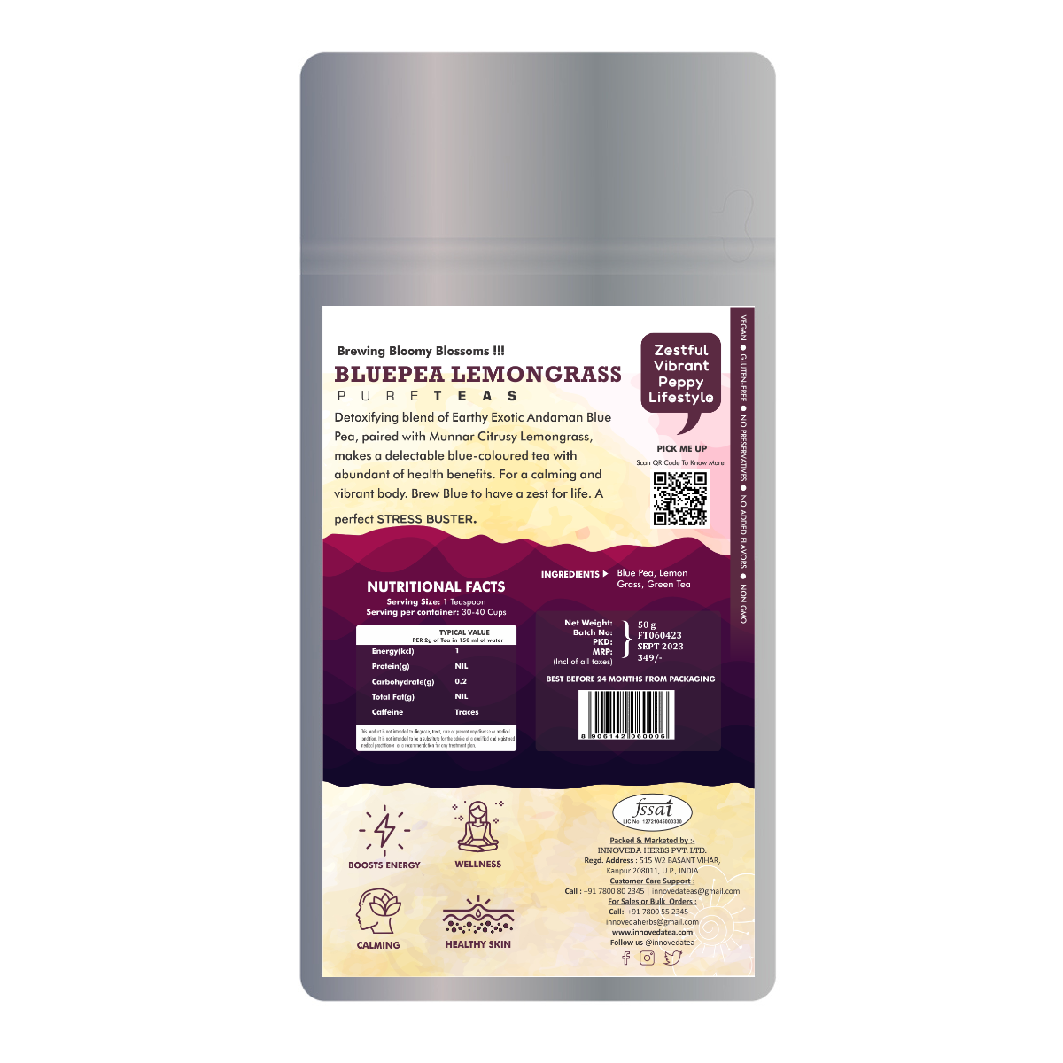 Innoveda Blue Pea Lemon Grass Green Tea