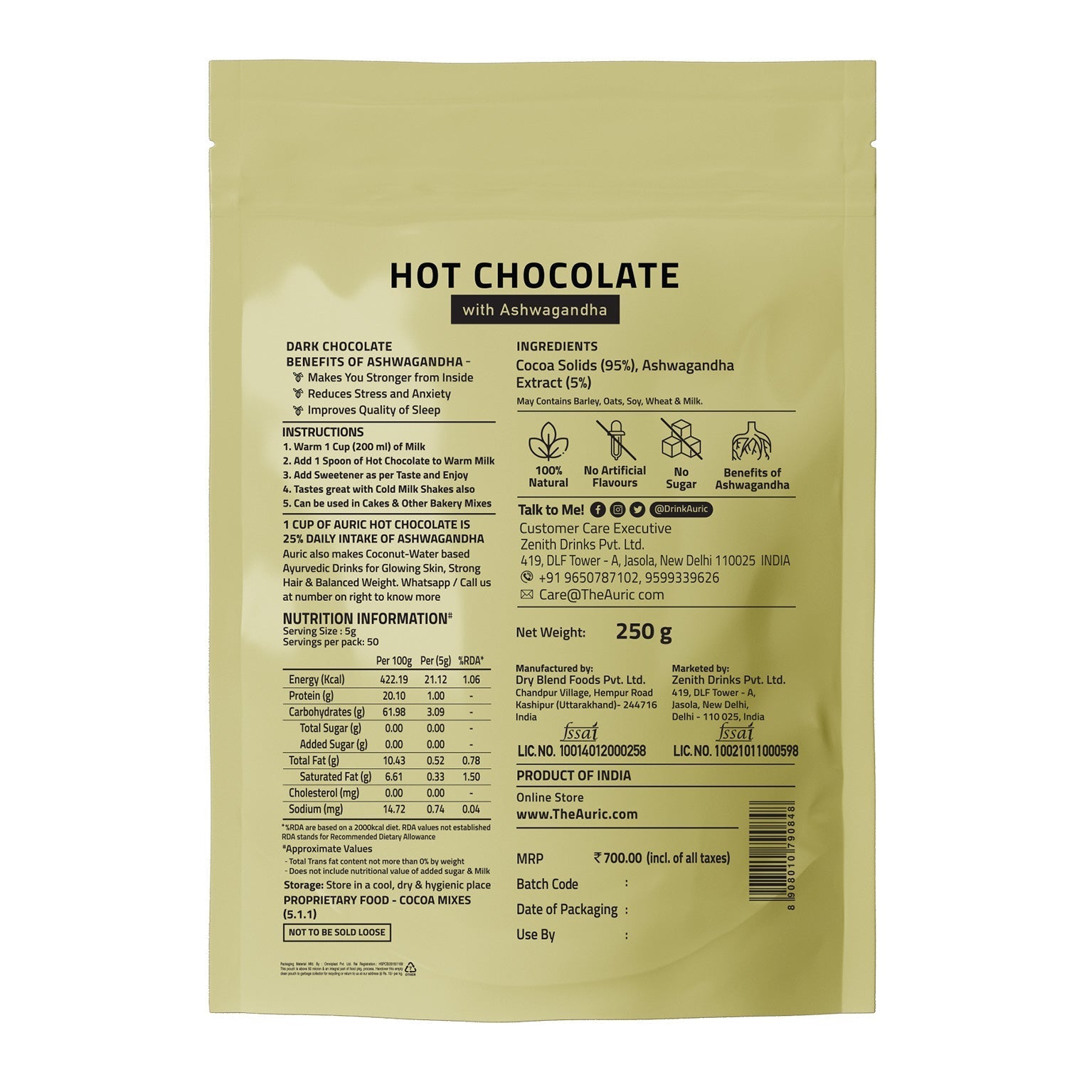 Auric Drinking Hot Chocolate with Ashwagandha