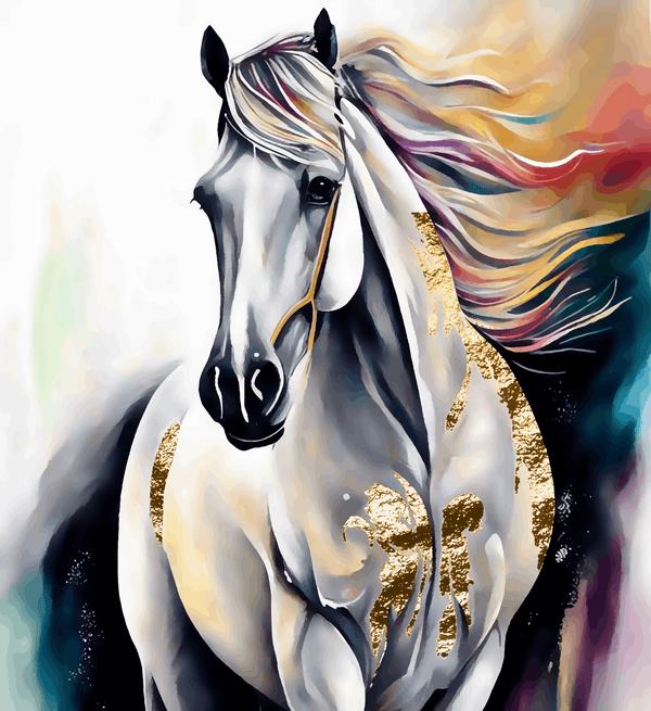 Paint Waint White Horse Running