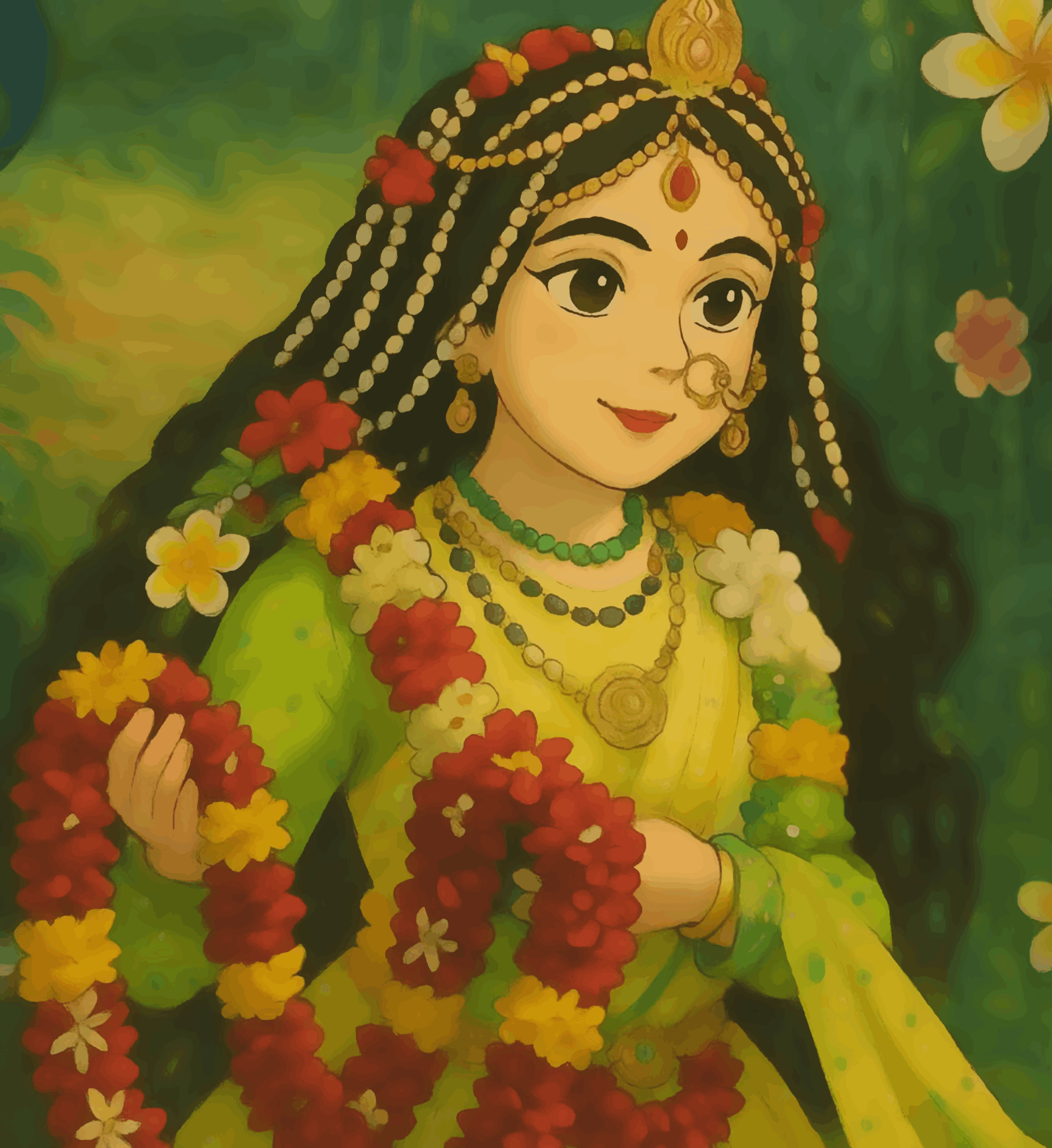 Radha, The Queen of Vrindavan - Ghibli Addition Radhaji
