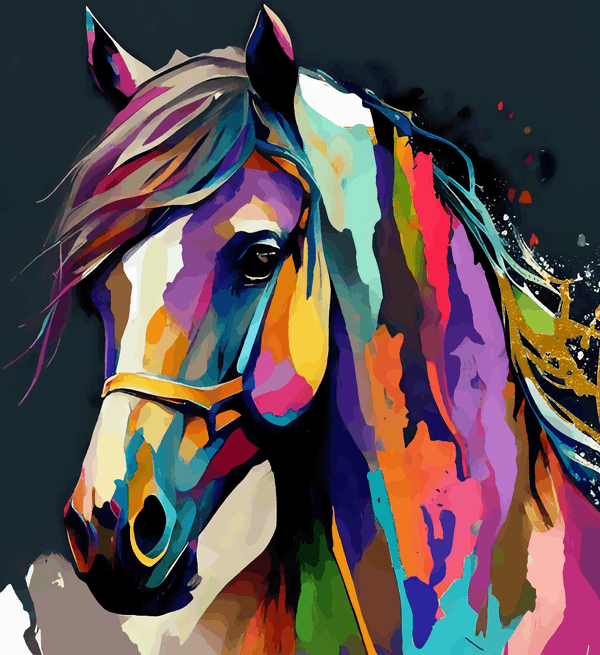 Paint Waint Horse Colorful Abstract Portrait