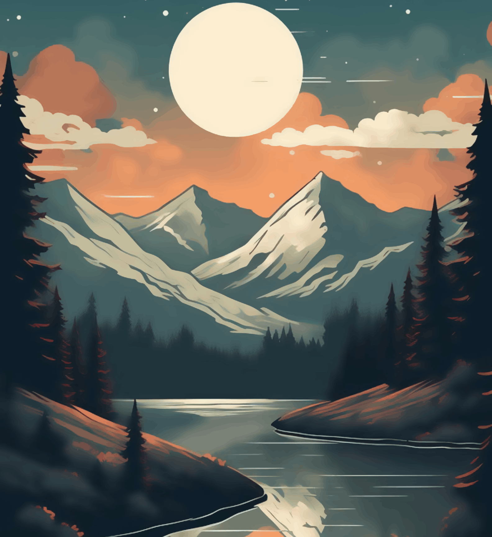 Sunset Mountain View