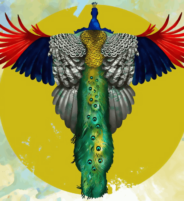 Paint Waint Peacock with Feathers