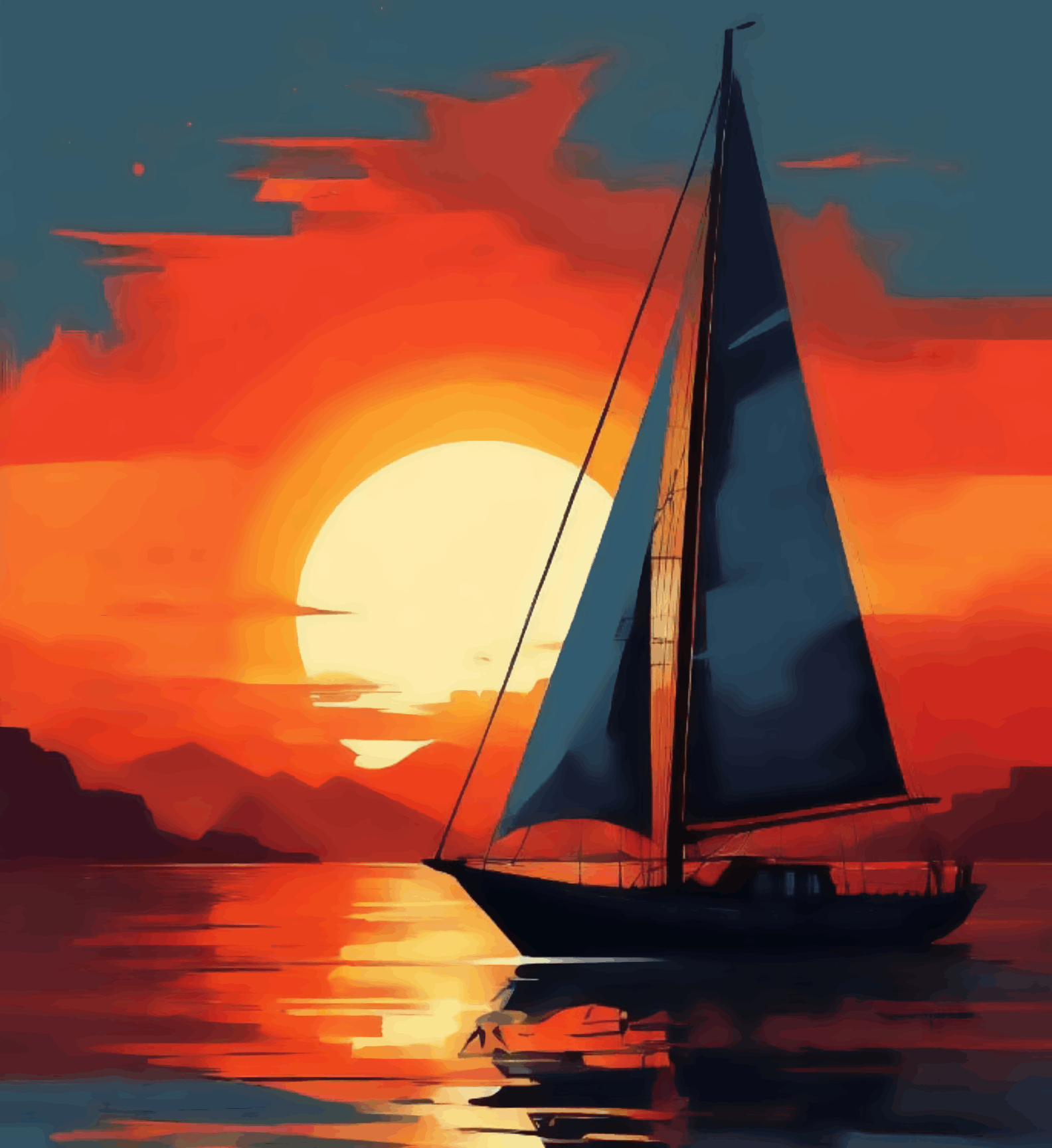 Sunset Boat Sail