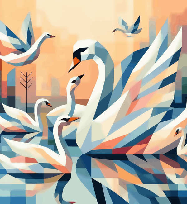 Paint Waint Swans Abstract