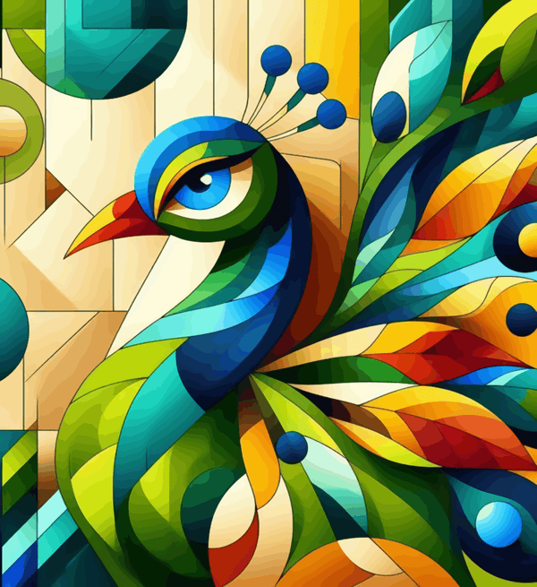 Paint Waint Peacock Abstract Portrait