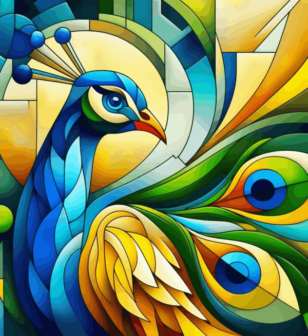 Paint Waint Peacock Abstract Artwork