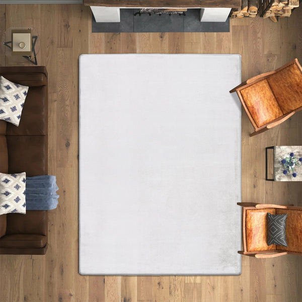 White Plush Area Rug