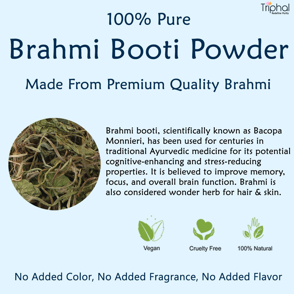 Triphal Brahmi Booti Powder - Bacopa Monnieri Leaf Powder - Swadesi