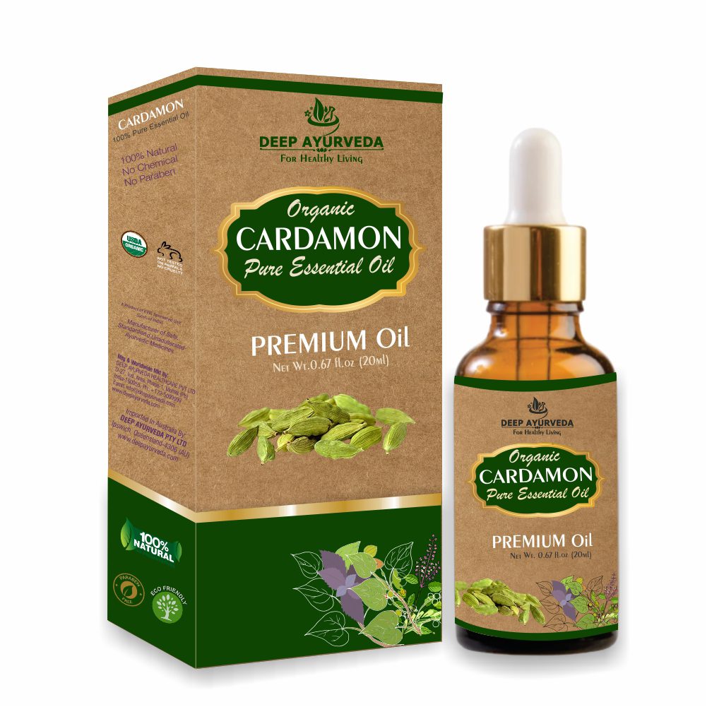 Deep Ayurveda Cardamom Pure Essential Oil (Elettedria Cardamomum) - 20 ml
