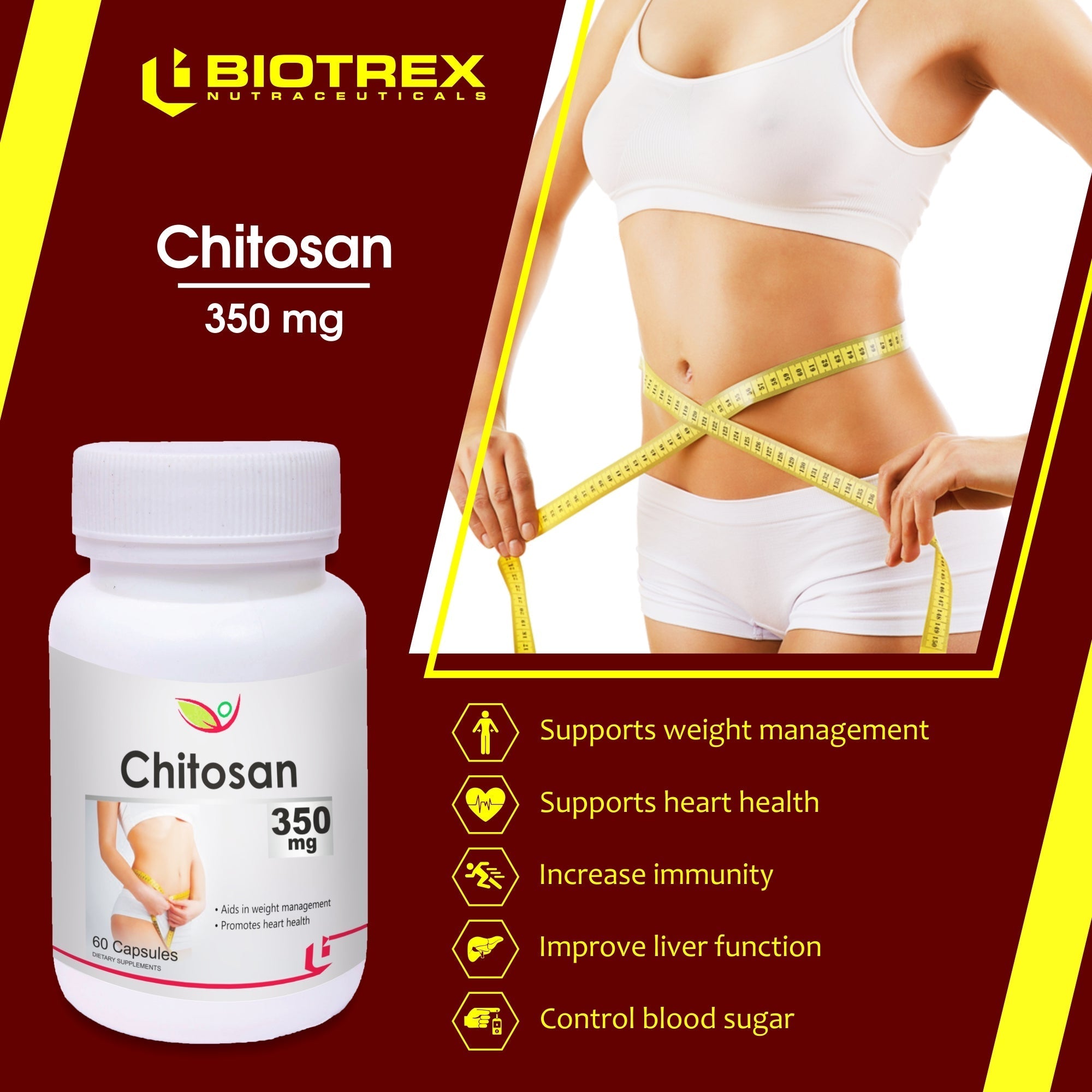 Biotrex Chitosan 350mg - 60 tabs