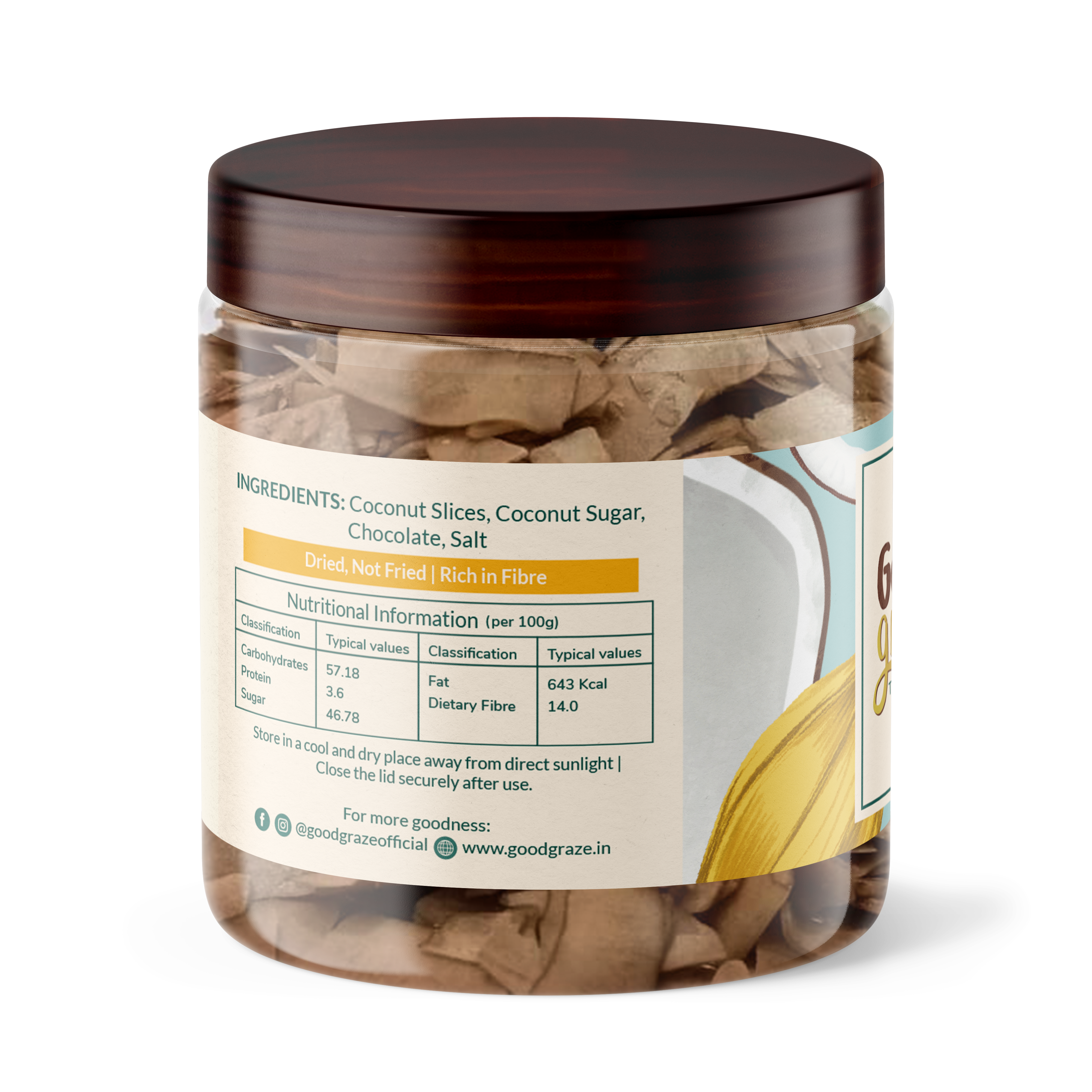 Good Graze Chocolate Coconut Chips - 200 gms - Pack of 2
