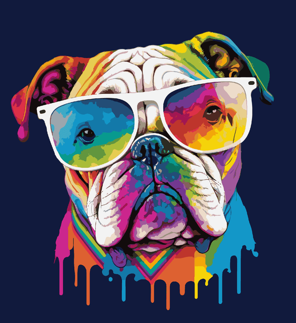 Paint Waint Colourful Bull Dog