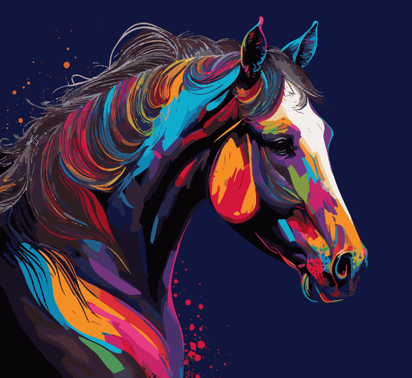 Paint Waint Colourful Hair Horse
