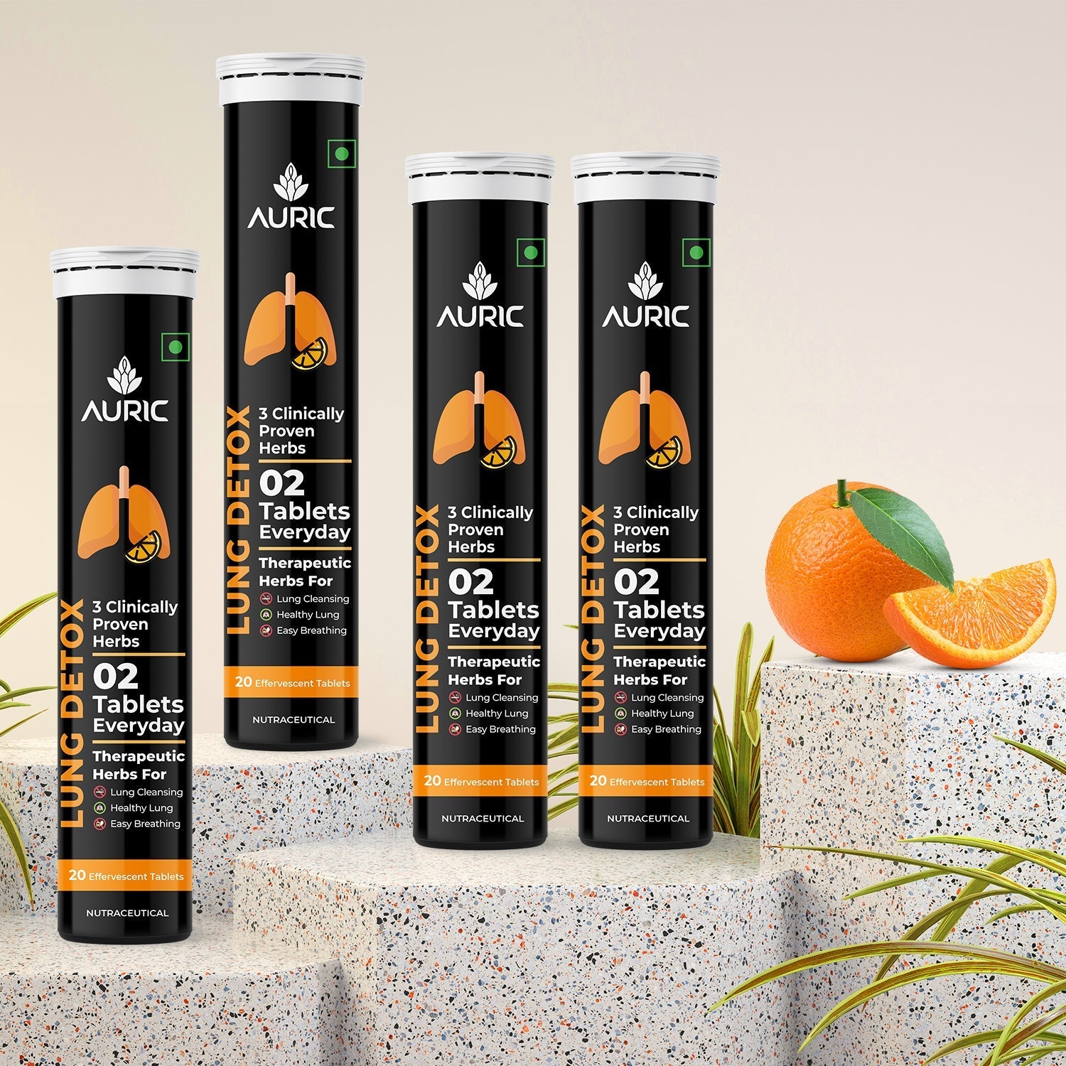 Auric Lung Detox Effervescent Tablet Drop Fizz & Drink