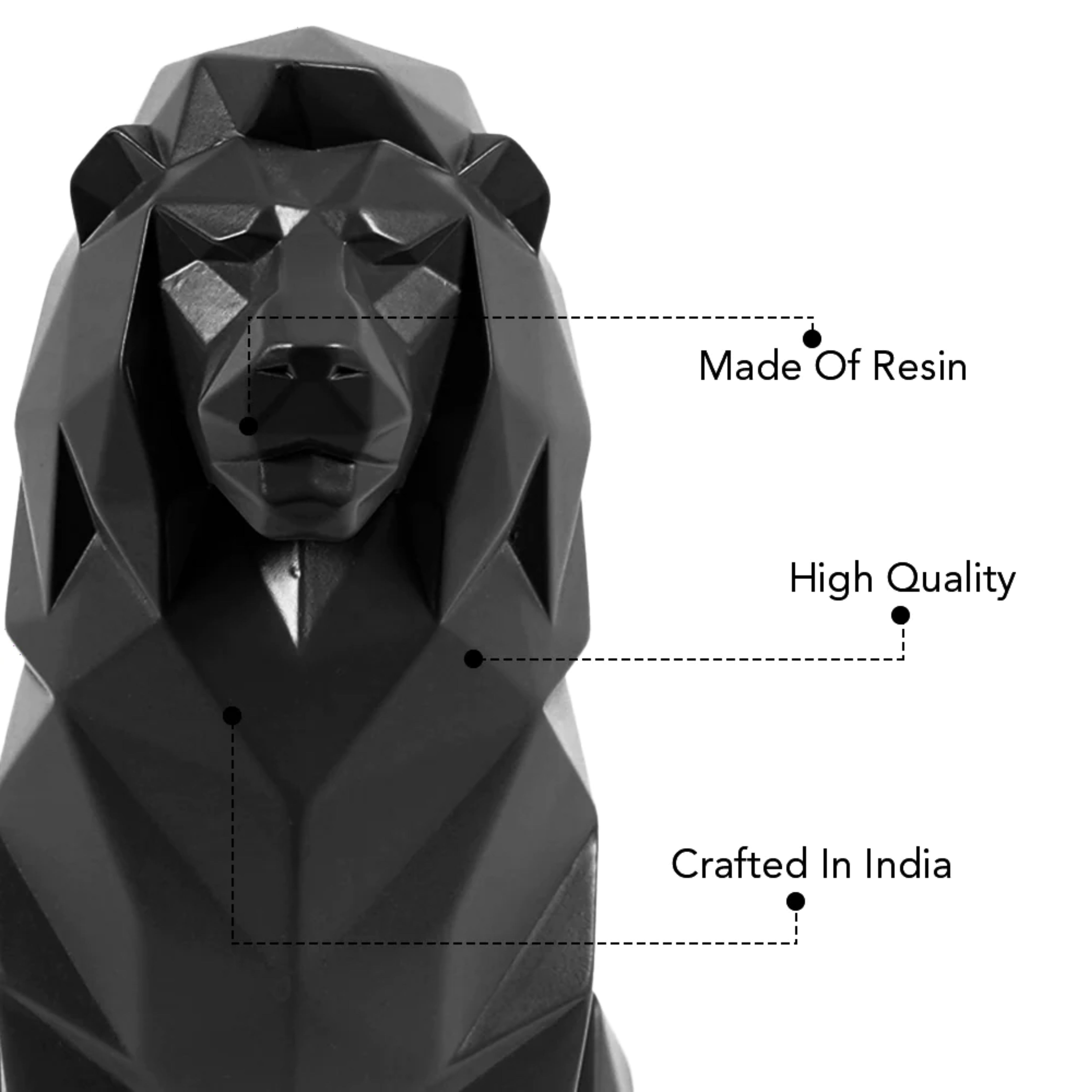 Artarium Stylized Geometric Sitting Lion Figurine Idol