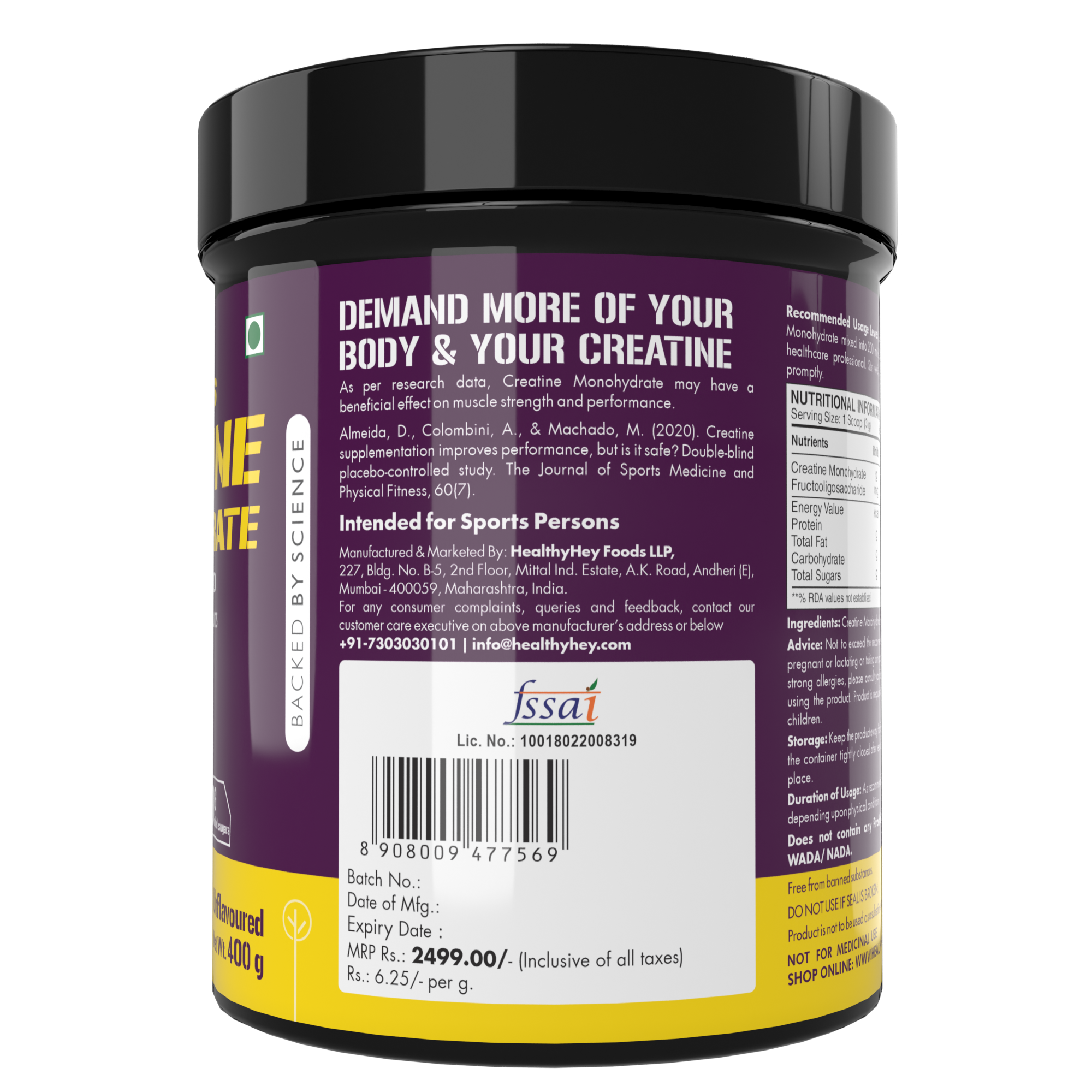 HealthyHey Creatine Monohydrate (Unflavoured)