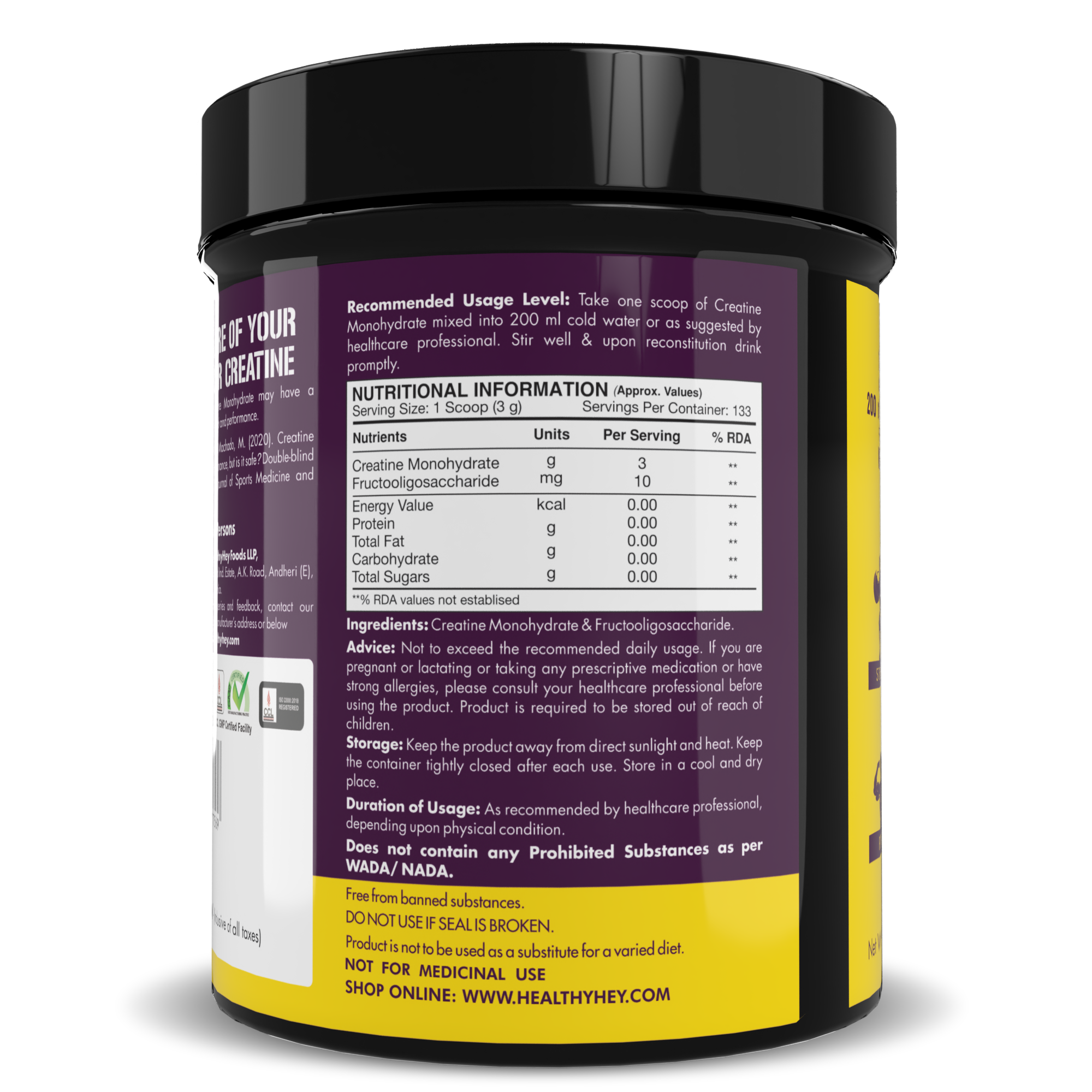 HealthyHey Creatine Monohydrate (Unflavoured)