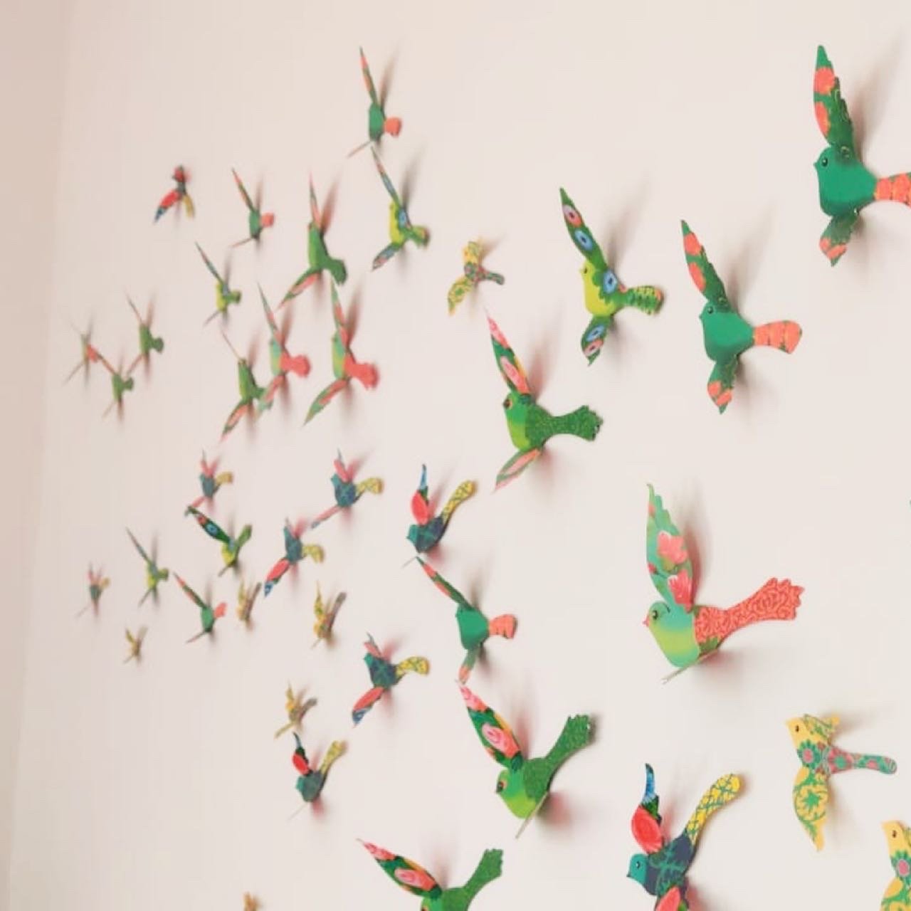 3 Packs of 24 Decorative Paper Birds - 72 Birds