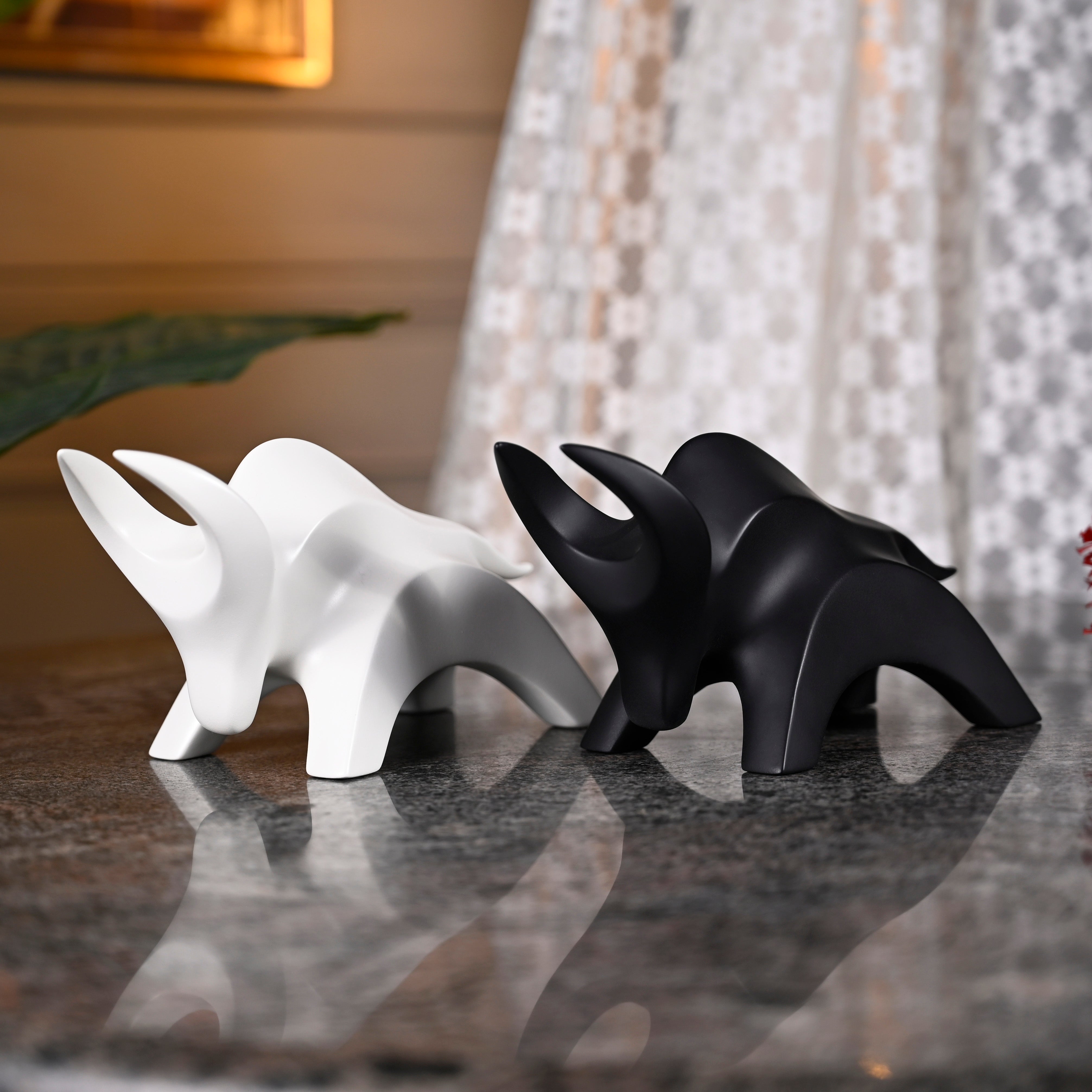 Artarium Stylized Charging Bull Figurine Idol