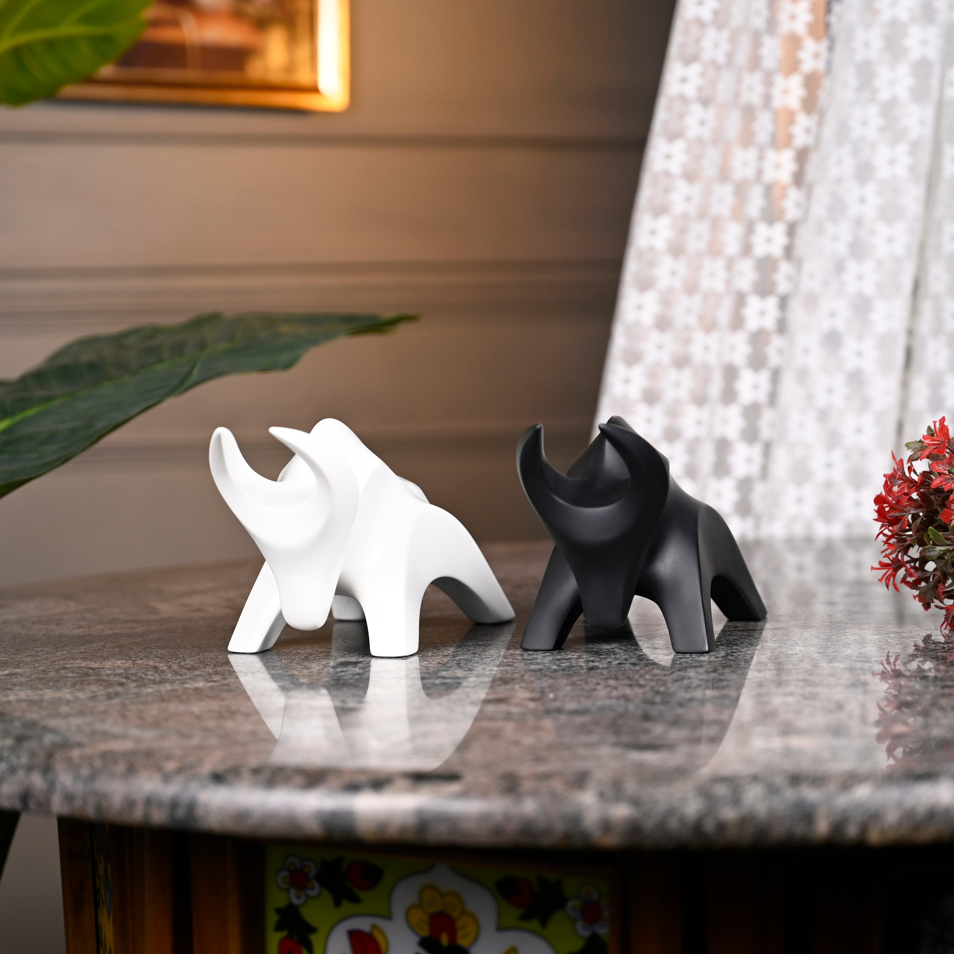 Artarium Stylized Charging Bull Figurine Idol