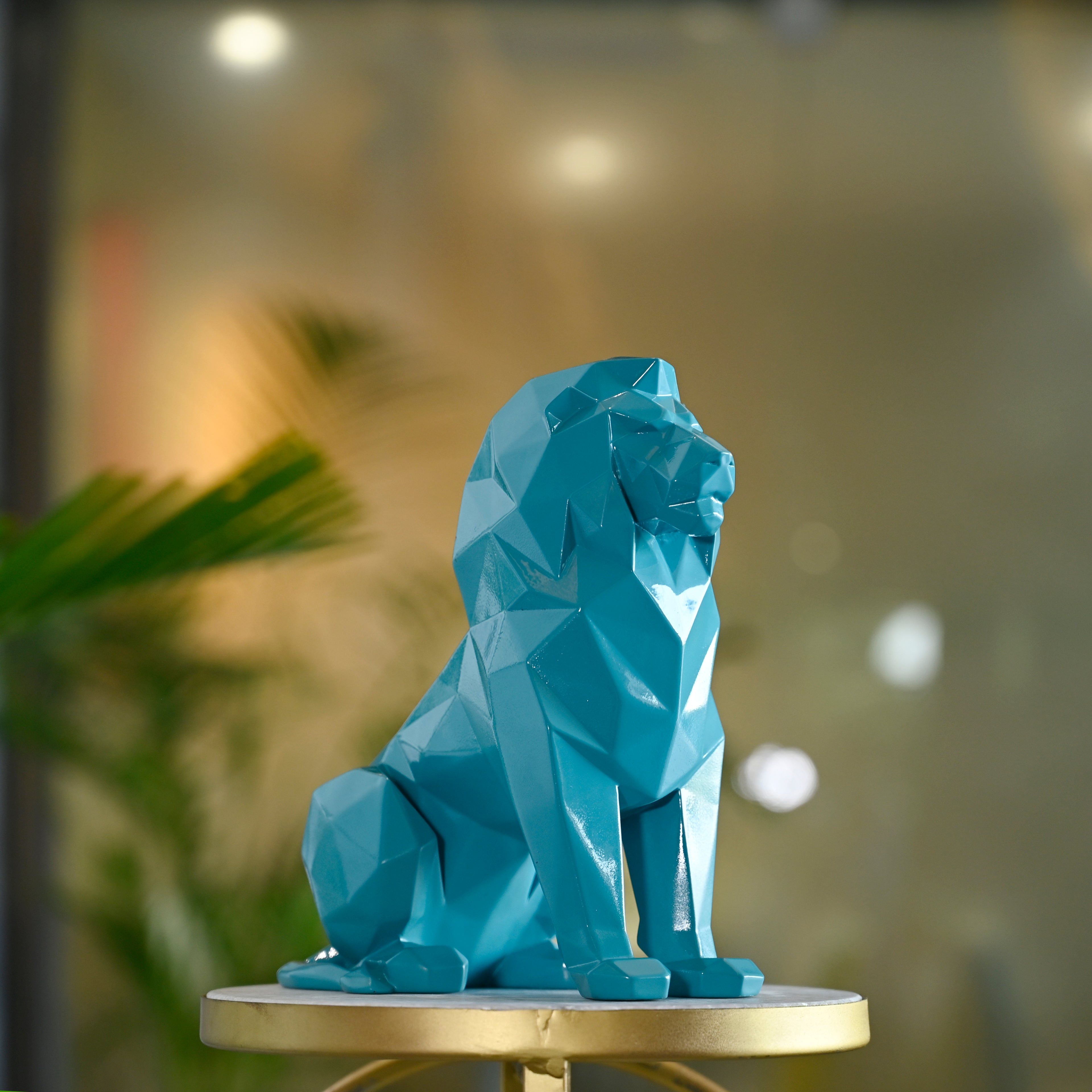 Artarium Stylized Geometric Sitting Lion Figurine Idol