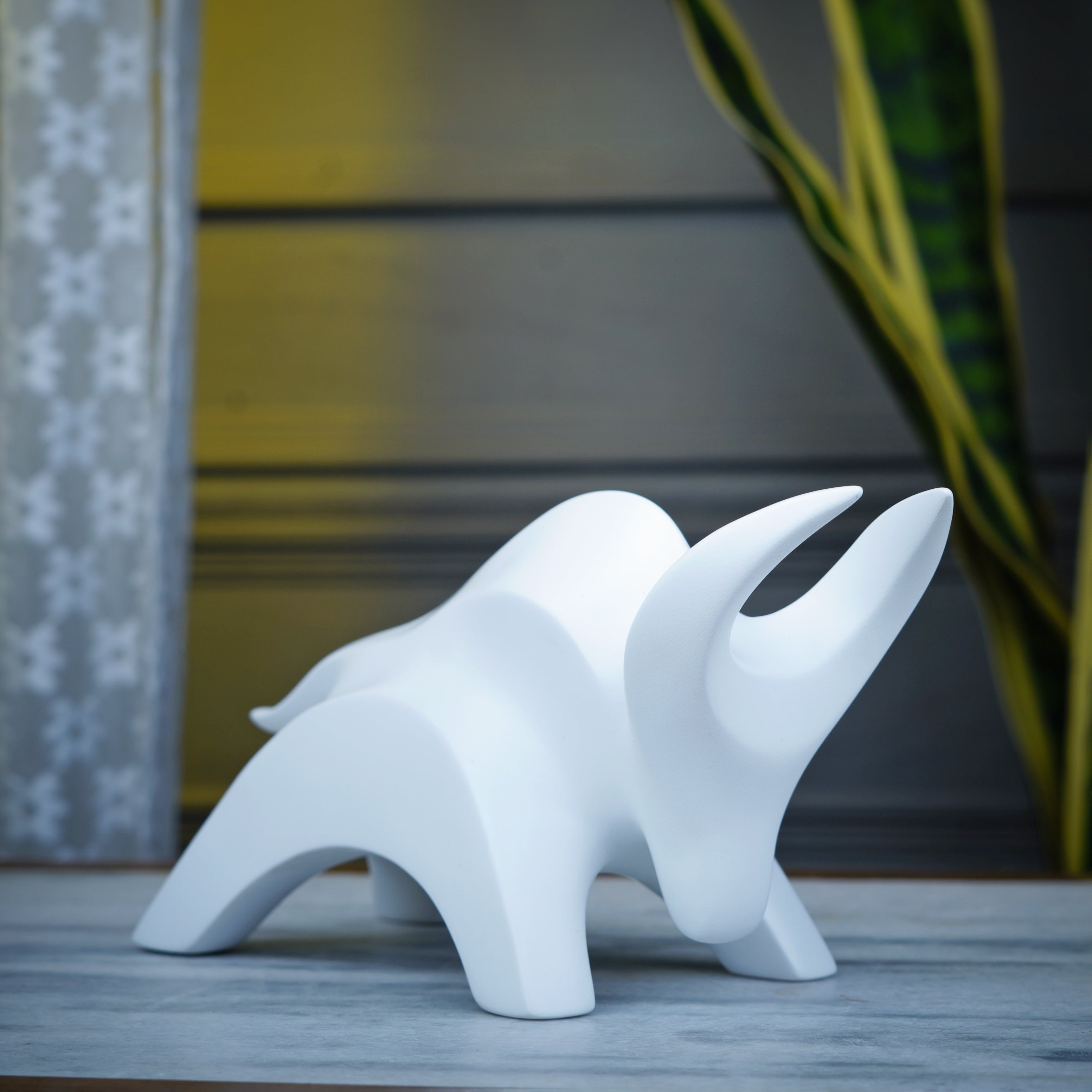 Artarium Stylized Charging Bull Figurine Idol