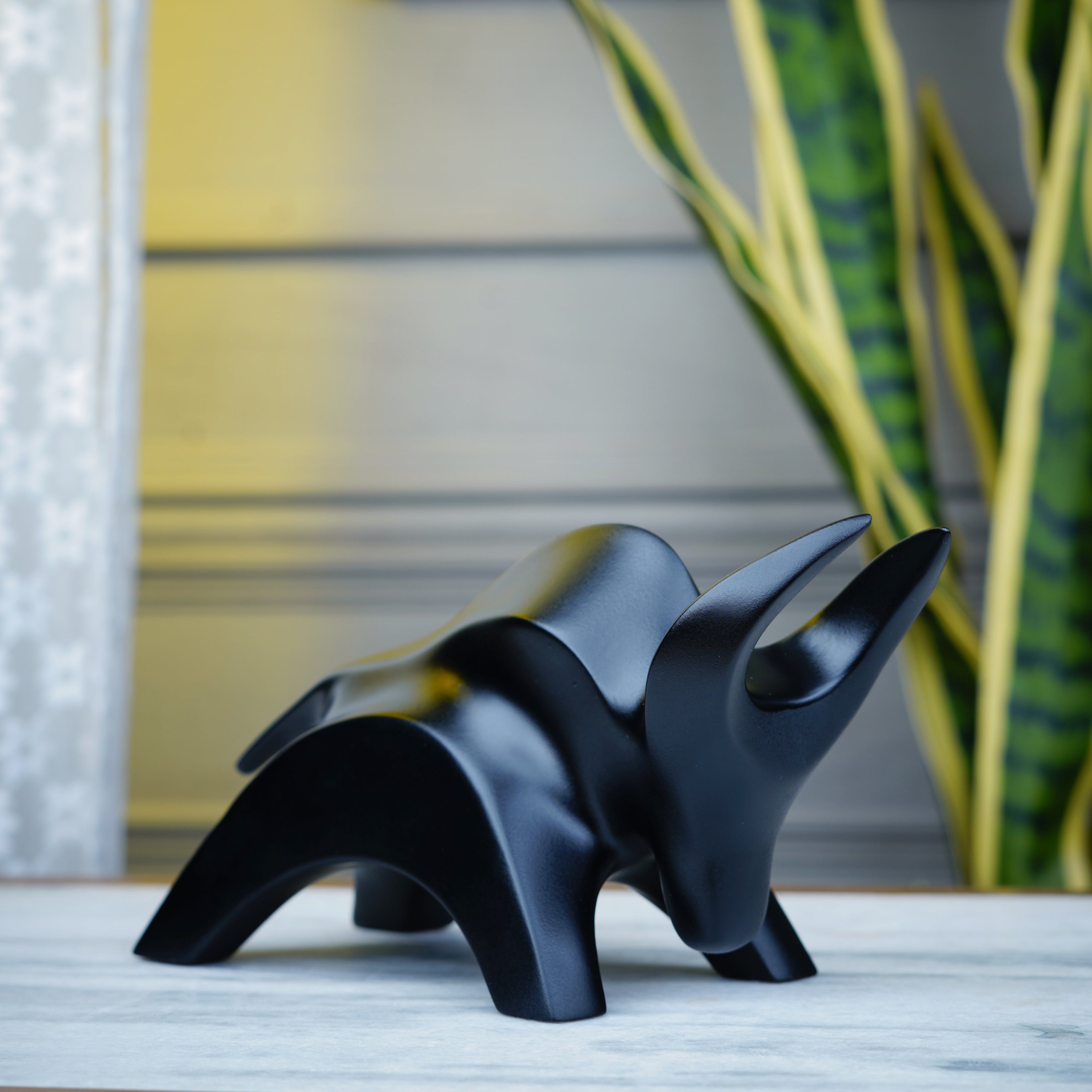 Artarium Stylized Charging Bull Figurine Idol