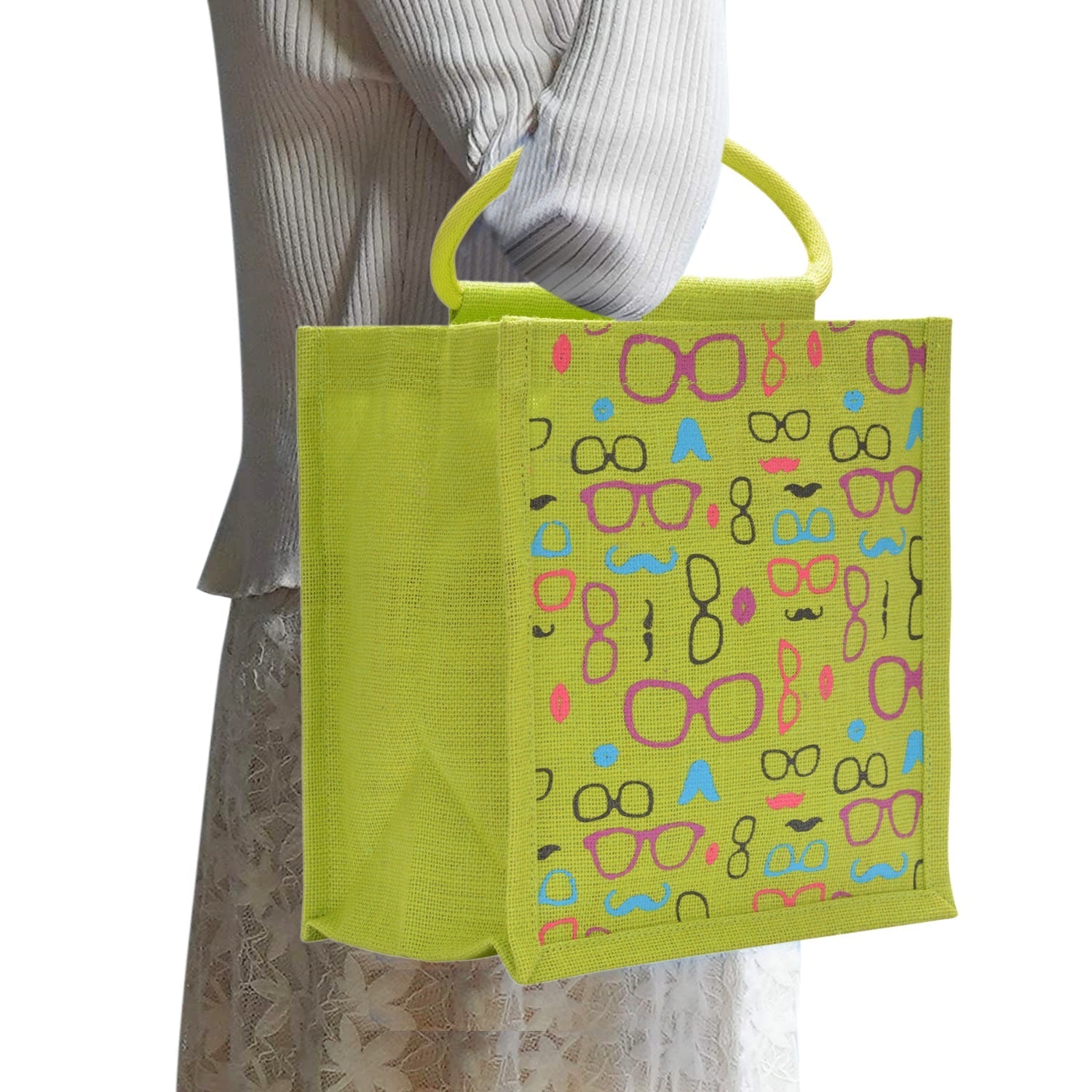 Jute Cottage Spec Moustache Print Zipper Lunch