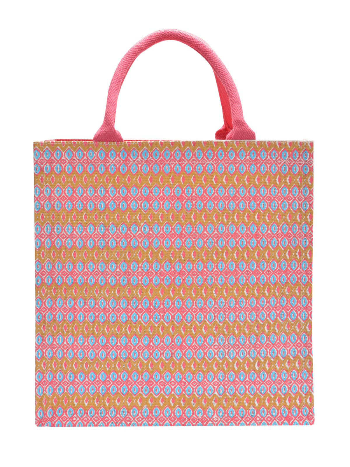 Jute Cottage Ribbon Motif Zipper Bag