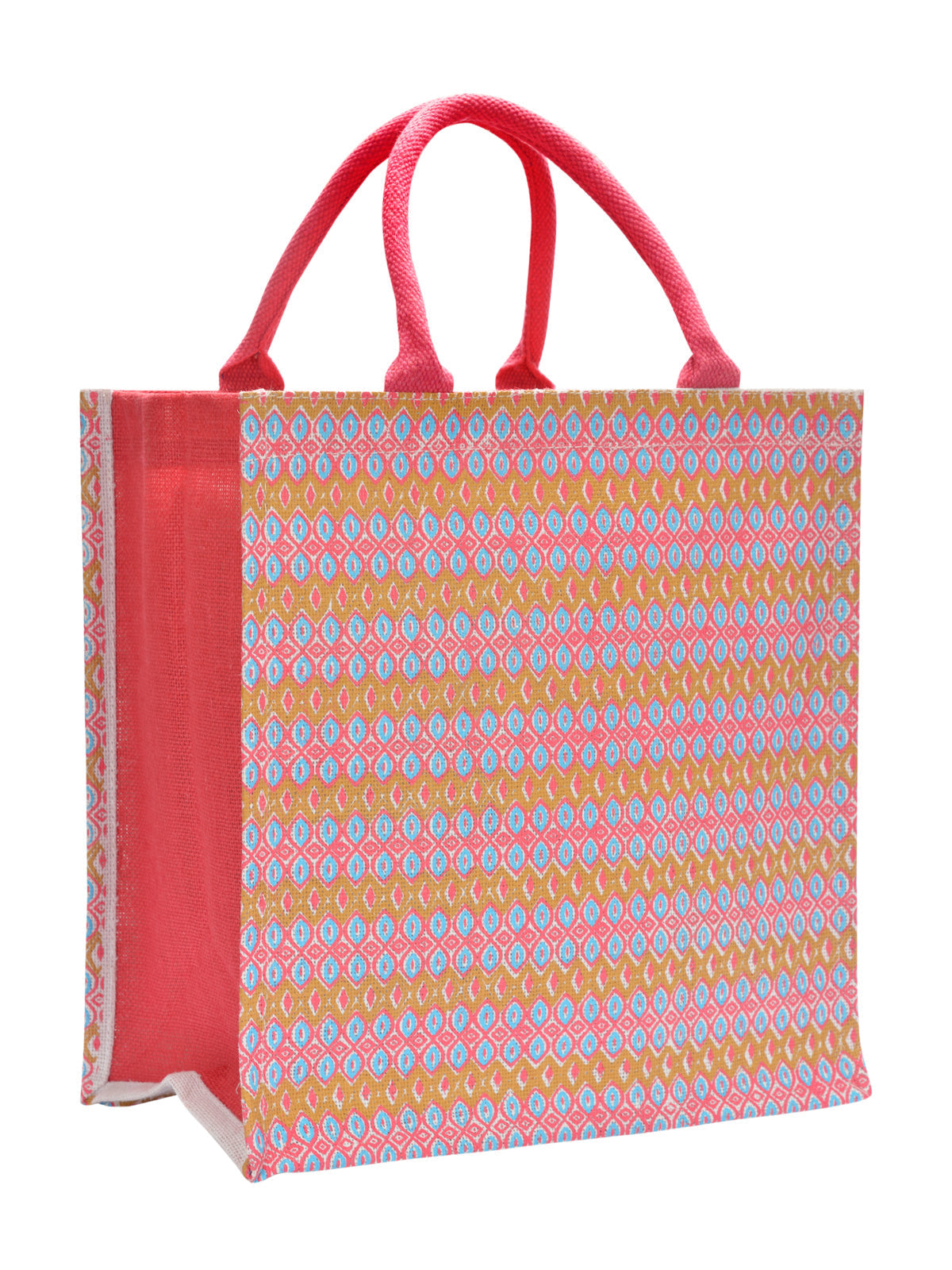 Jute Cottage Ribbon Motif Zipper Bag
