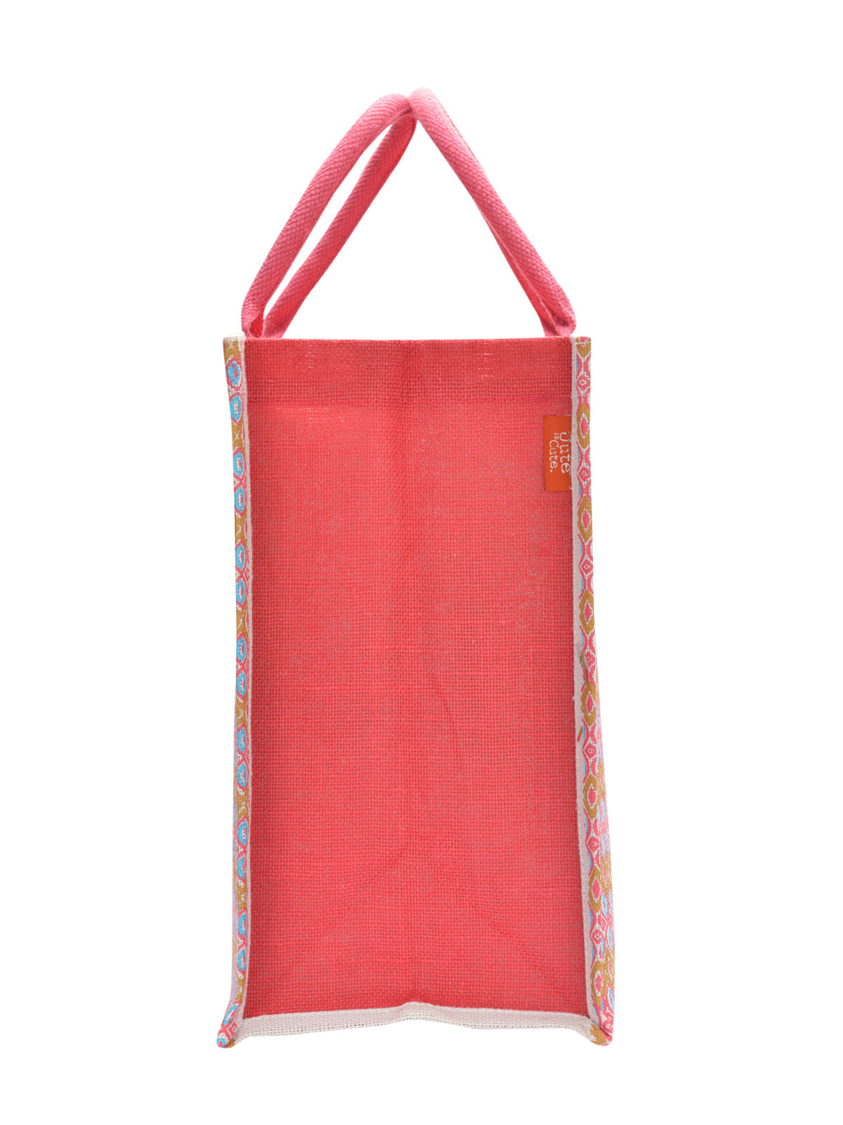 Jute Cottage Ribbon Motif Zipper Bag