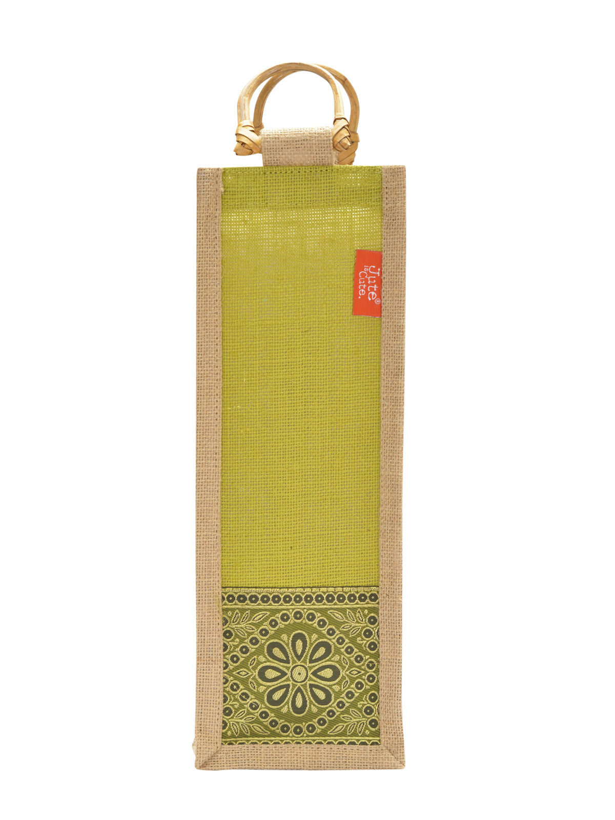 Jute Cottage Bottle Bag With Lace / Print