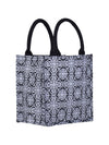 Jute Cottage Mughal Print Zipper Lunch Bag 100% Genuine Jute