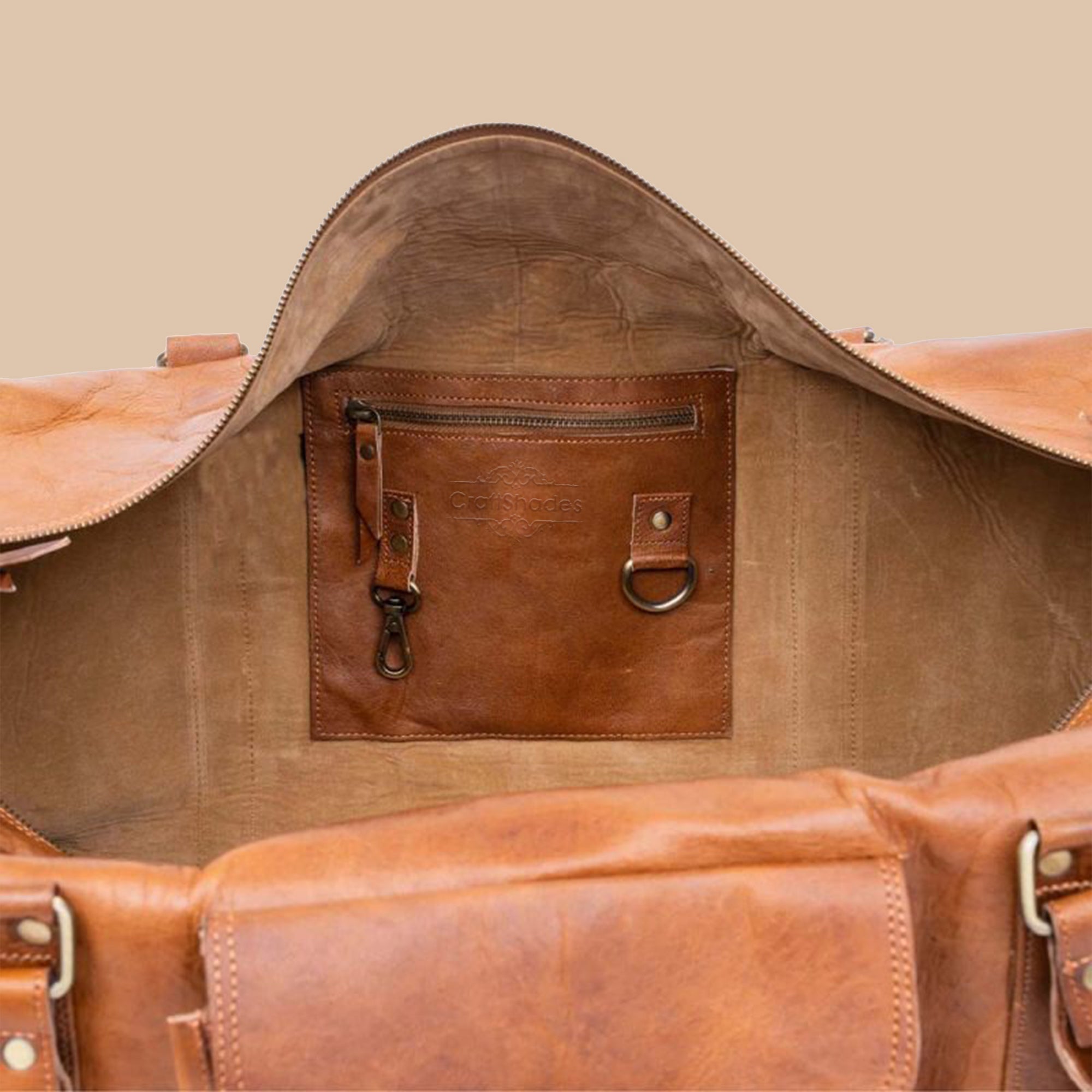 CraftShades 24 Inch leather bag Metal rivets for bottom reinforcement