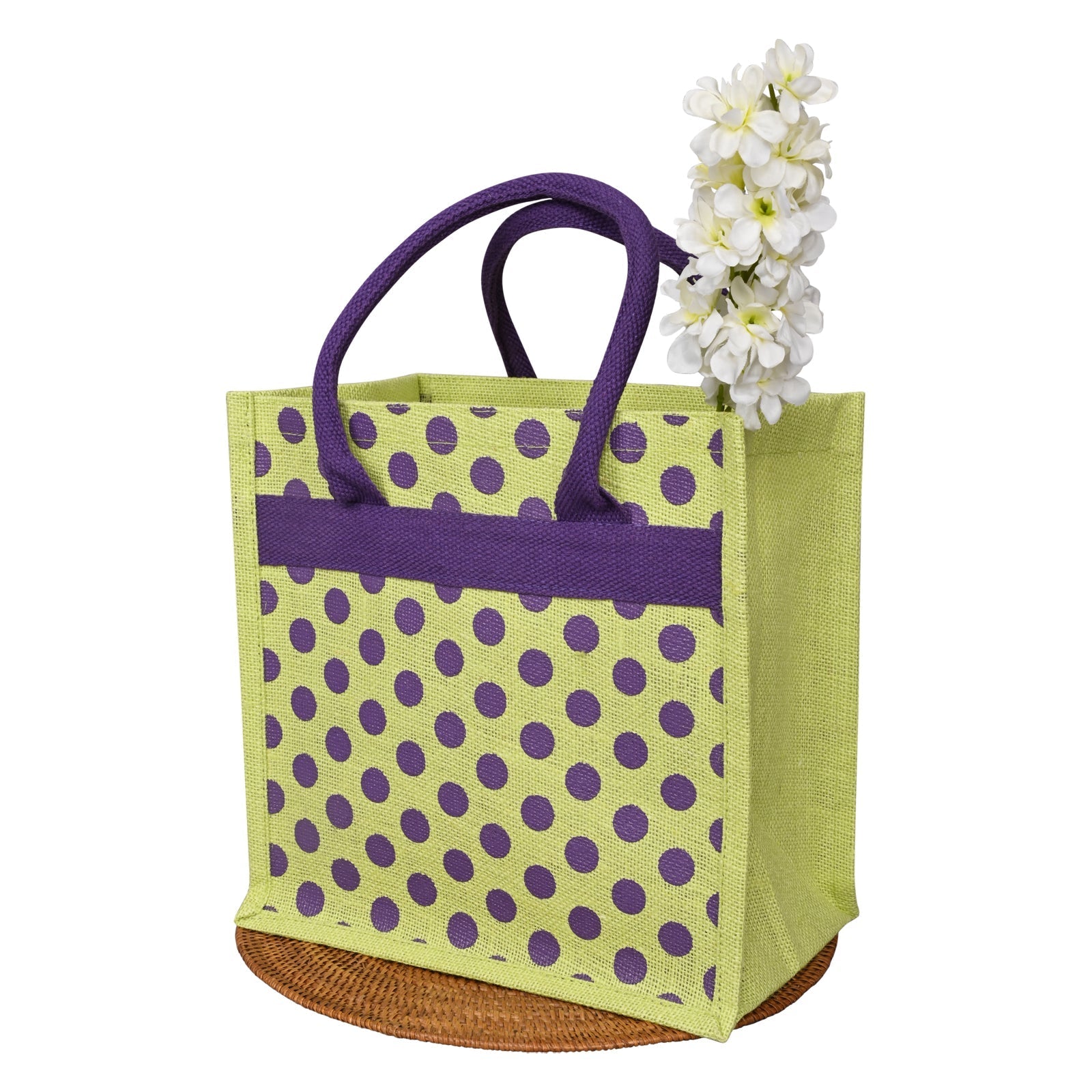 Jute Cottage Polka Dot Zipper Lunch Bag