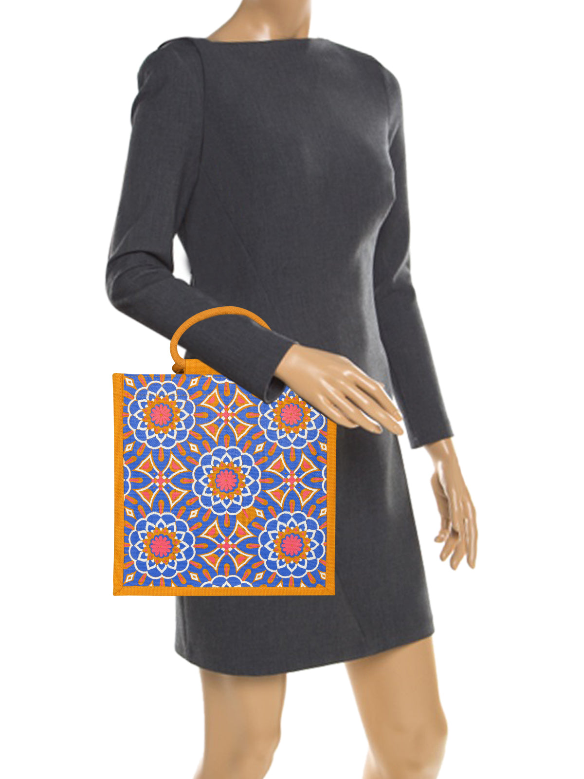 Jute Cottage Mughal Print Zipper Lunch Bag