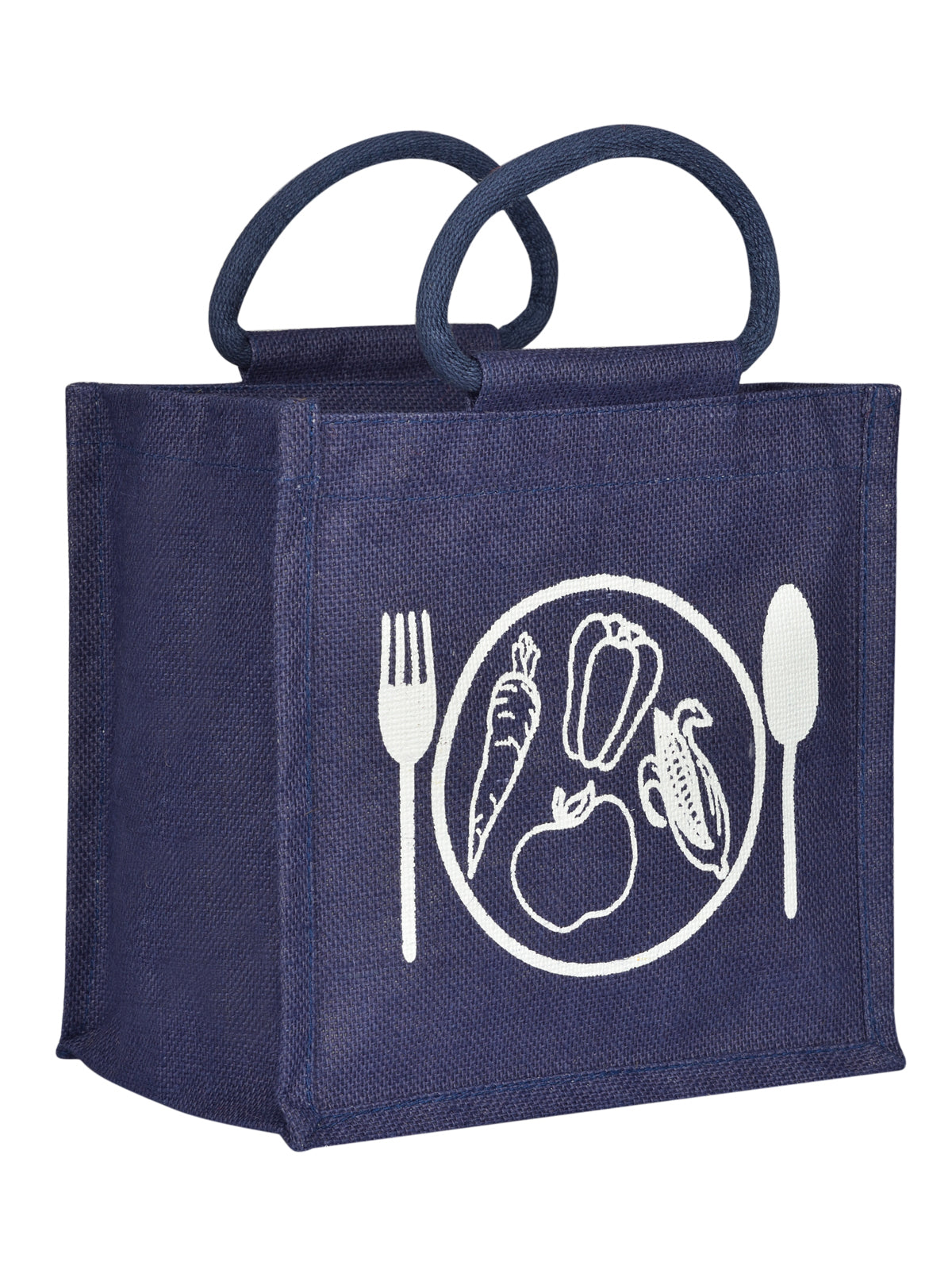 Jute Cottage Spoon & Fork Print Lunch Bag Zipper