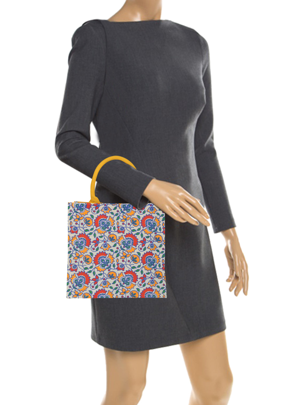 Jute Cottage Print 4 Colour Zipper With Base