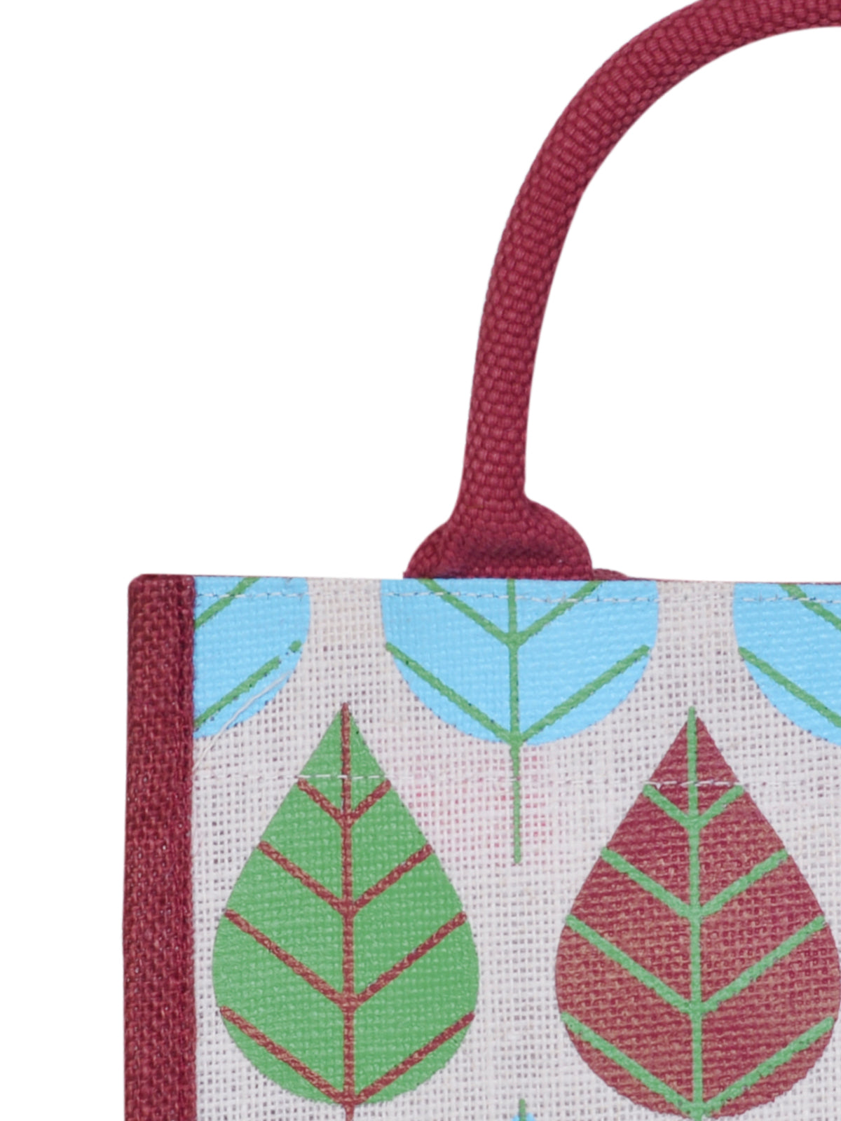 Jute Cottage Front Pocket Leaf Print Lunch Bag