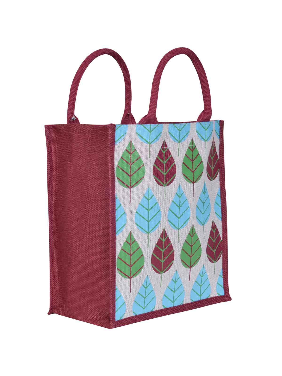 Jute Cottage Front Pocket Leaf Print Lunch Bag