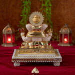 Svastika Dagdusheth ganpati murti with pearl chowki