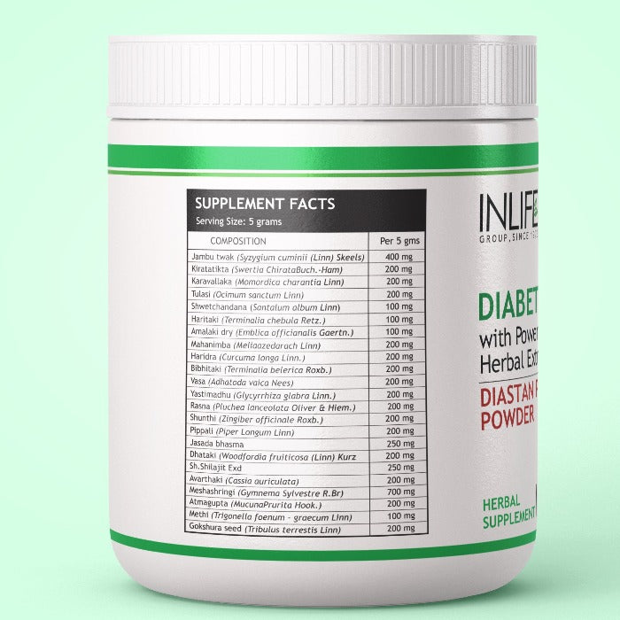 INLIFE  Diastan Plus Powder Ayurvedic Herbal Supplement - 300 gms