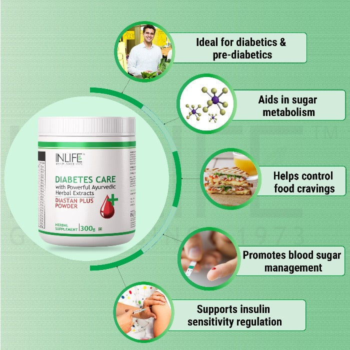 INLIFE  Diastan Plus Powder Ayurvedic Herbal Supplement - 300 gms