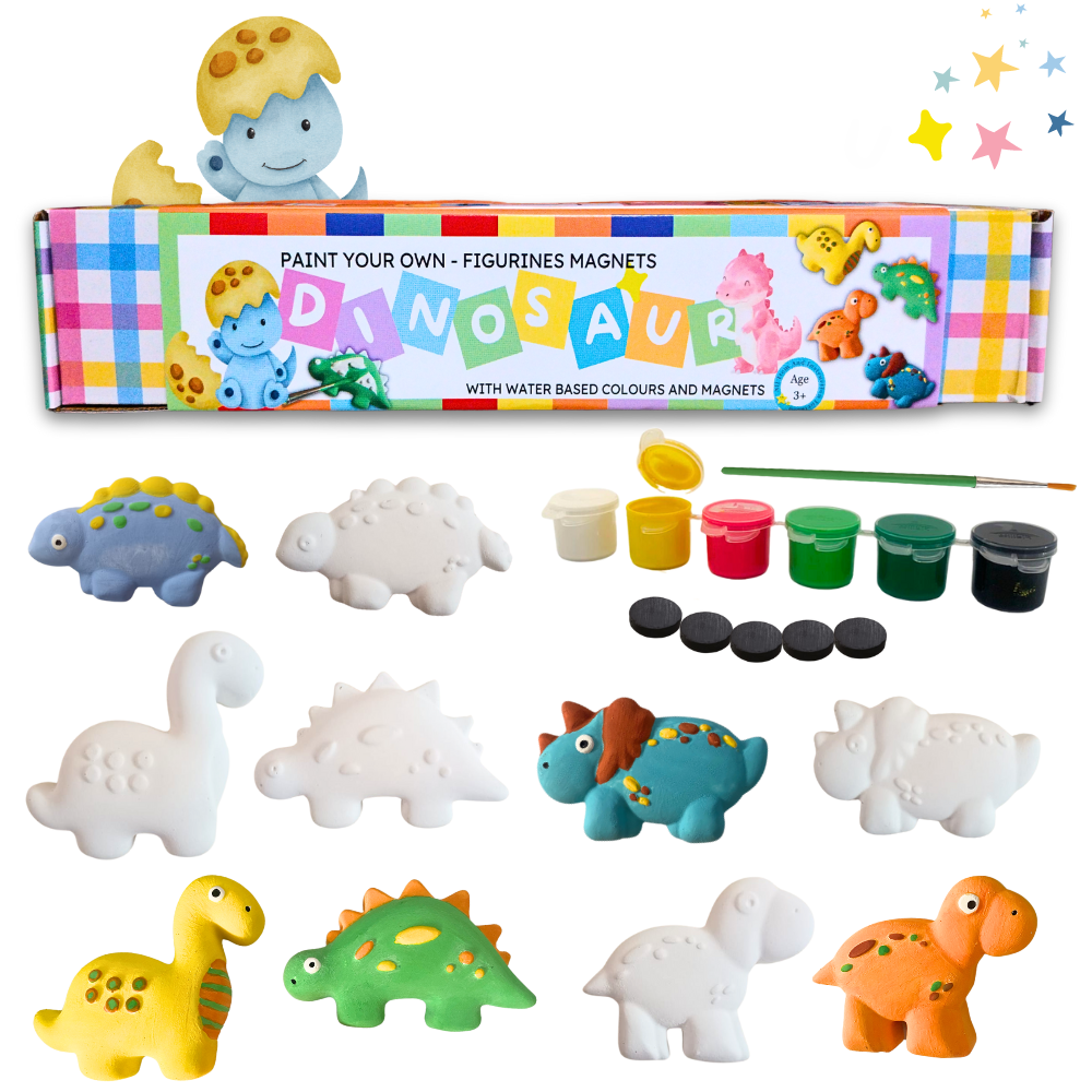 Paint Your Own Dino Ceramic Magnets