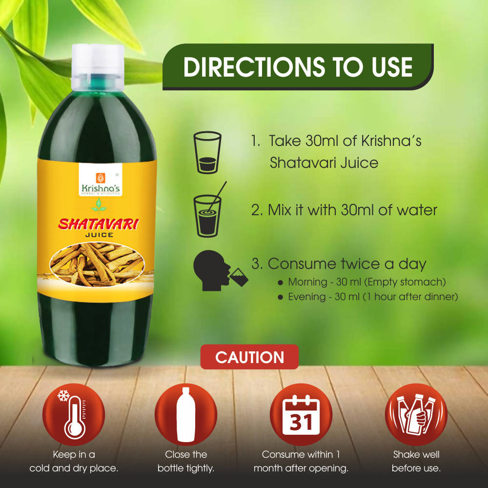 Krishna's Herbal & Ayurveda Shatavari Juice - 500 ml